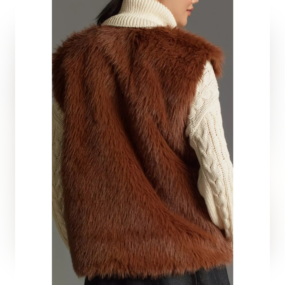 Anthropologie Faux Fur Brown Vest - Picture 5 of 10